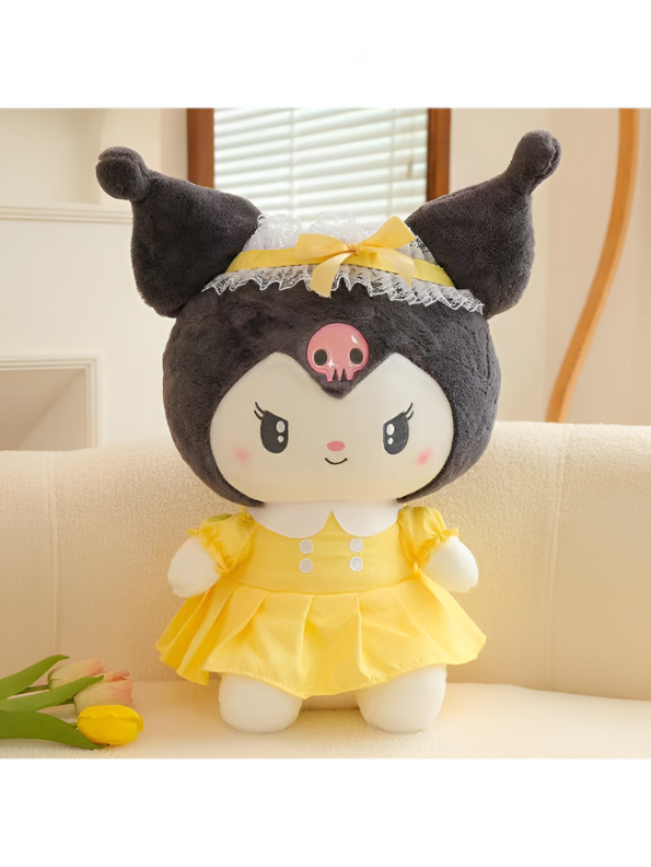 Official Kuromi Sanrio Plushie | Yellow Dress Soft Plush Toy Collector's Item For Kids LMI15431