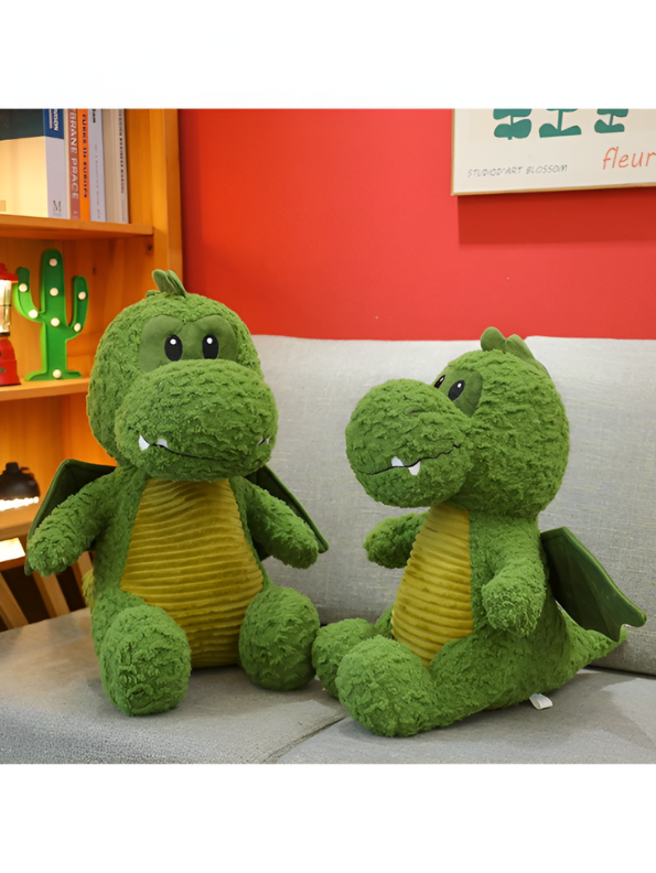 Dwayne the Dragon Green Plush Toy - Cuddly, Fluffy, & Soft Stuffed Animal for Kids & Adults LMI15458