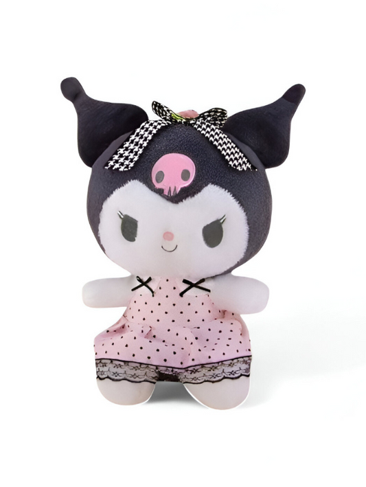 Kuromi Plush Toy | Officially Licensed Sanrio Stuffed Animal in Pink Dress LMI15558