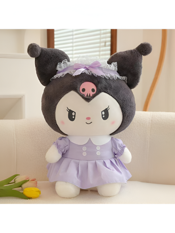 Official Kuromi Sanrio Plushie | Purple Dress Soft Plush Toy Collector's Item For Kids LMI15431