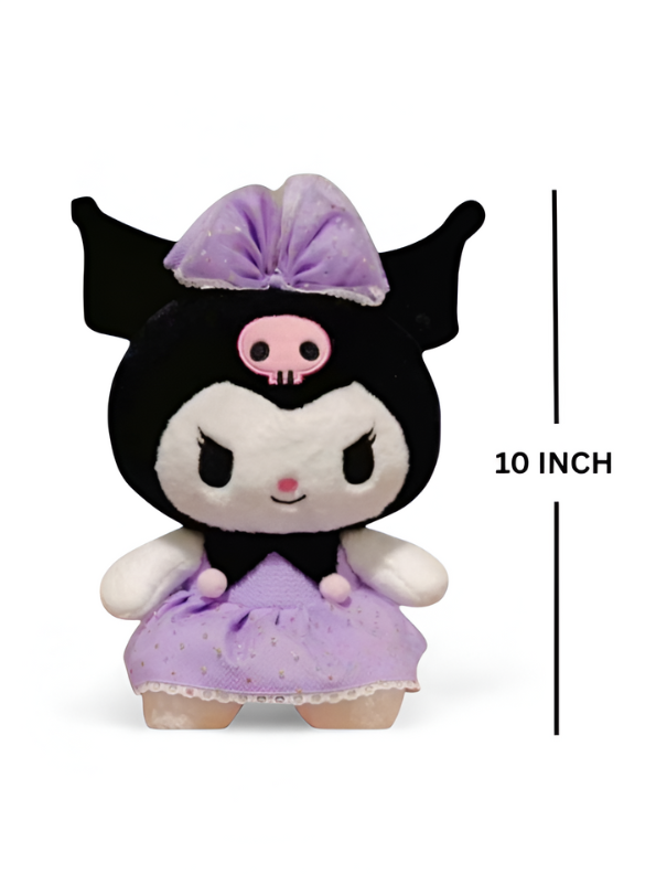 Cute Kuromi Soft Plushie | Purple Dress & Skull Headband | Sanrio Gift LMI15441