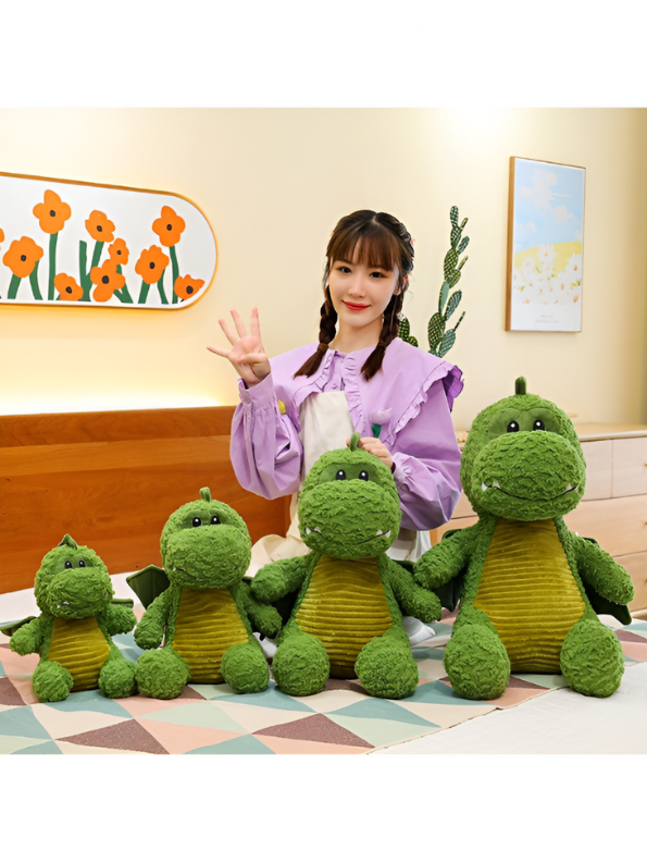 Dwayne the Dragon Green Plush Toy - Cuddly, Fluffy, & Soft Stuffed Animal for Kids & Adults LMI15458