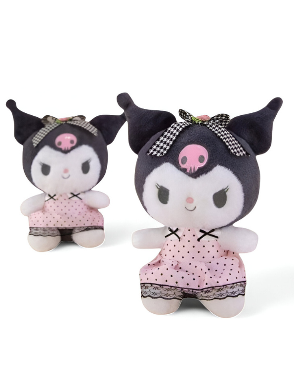 Kuromi Plush Toy | Officially Licensed Sanrio Stuffed Animal in Pink Dress LMI15558