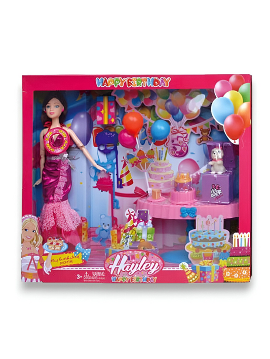 Happy Birthday Princess Barbie Doll Set with Cake & Accessories | Best Gift for Girls & Kids NX13254