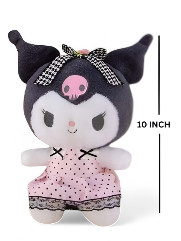 Kuromi Plush Toy | Officially Licensed Sanrio Stuffed Animal in Pink Dress LMI15558