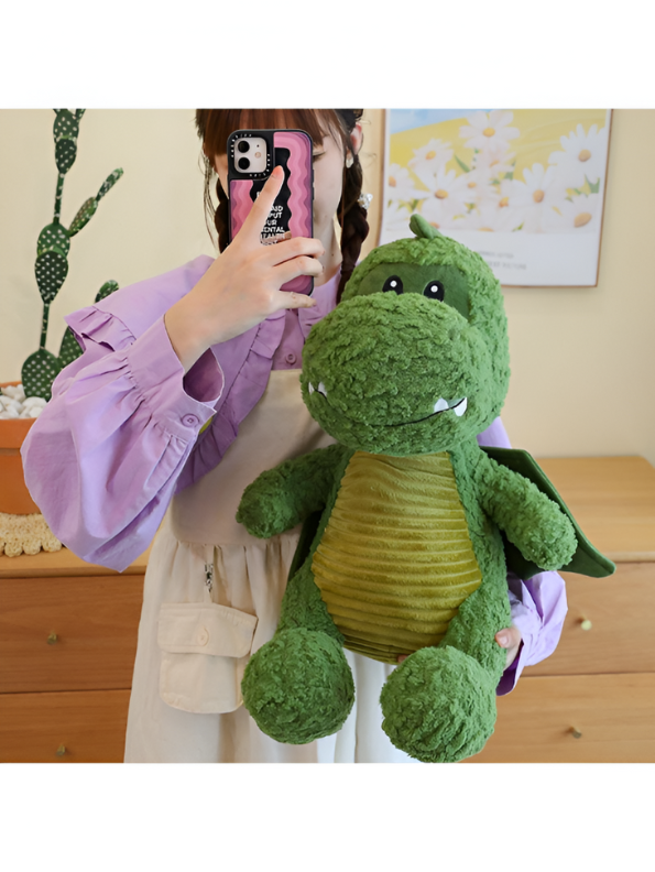 Dwayne the Dragon Green Plush Toy - Cuddly, Fluffy, & Soft Stuffed Animal for Kids & Adults LMI15458