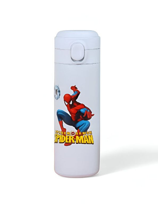Blue - Spider-Man Stainless Steel Water Bottle 420ml – Leak-Proof, Printed Kids Water Bottle with Lock Lid NOV1563.