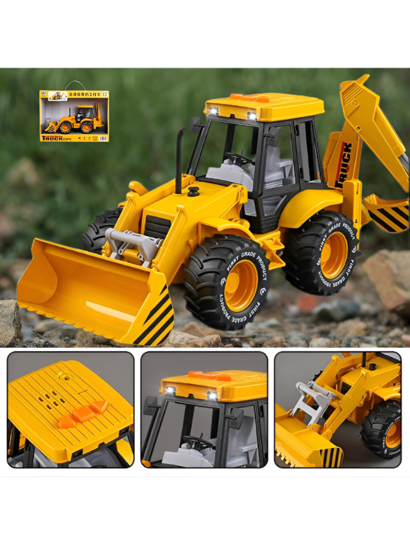 riction Powered Excavator Loader Construction Truck Toy with Lights & Sounds, 180° Rotating Digging Arm, Heavy Duty Engineering Vehicle, Model LMI12062