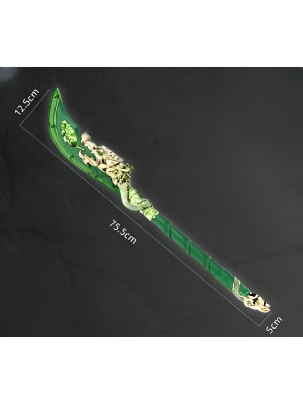 Mythical Azure Dragon Glaive – Green & Gold Fantasy Polearm | Legendary Serpent Blade for Gaming, Cosplay & Collectors  NX15791