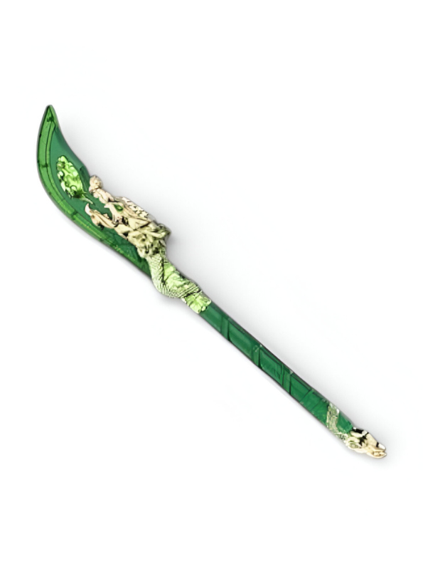 Mythical Azure Dragon Glaive – Green & Gold Fantasy Polearm | Legendary Serpent Blade for Gaming, Cosplay & Collectors  NX15791